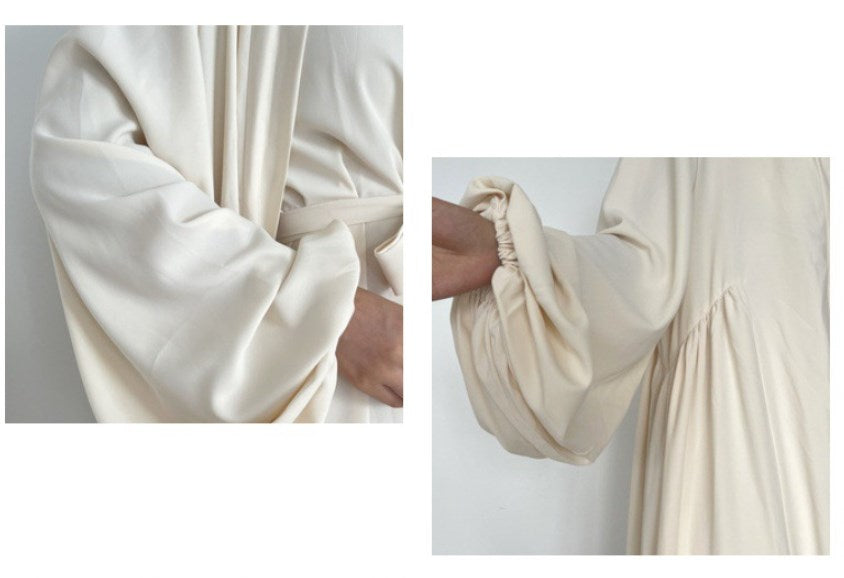 Two-Piece Abaya Set with Tie Waist