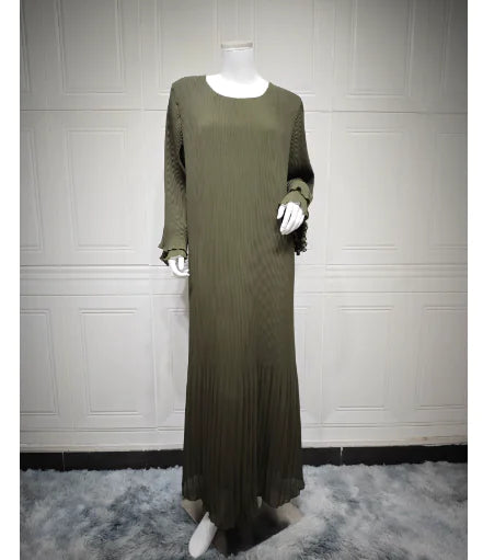 Pleated Chiffon Maxi Dress