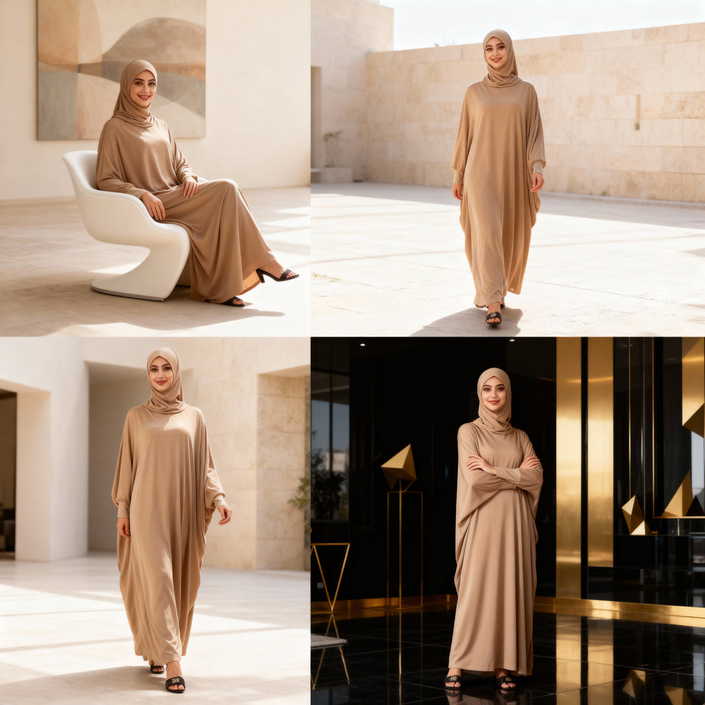 One-Piece Prayer Dress with Attached Hijab
