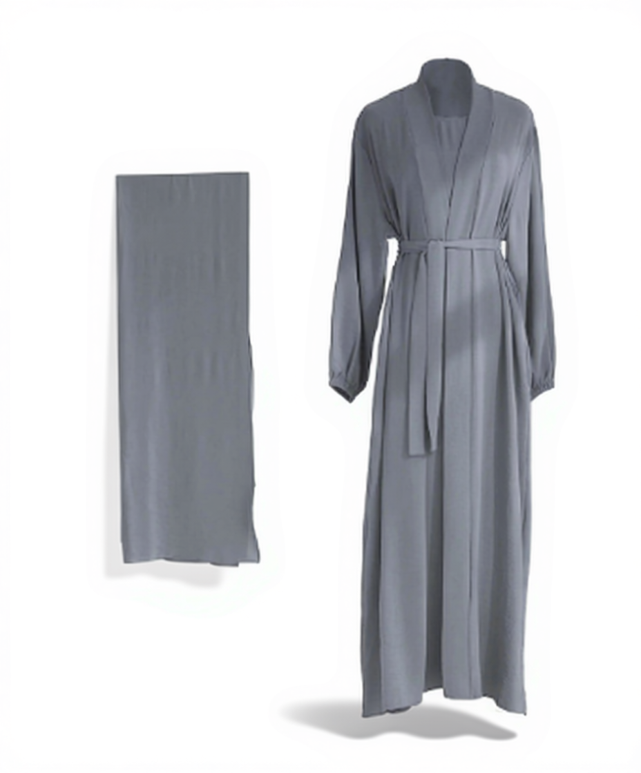 Four-Piece Abaya Set with Cardigan