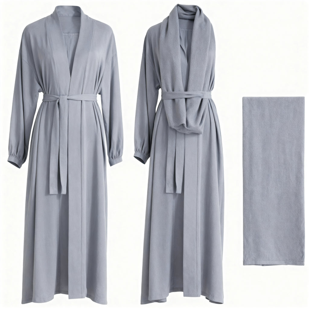 Four-Piece Abaya Set with Cardigan