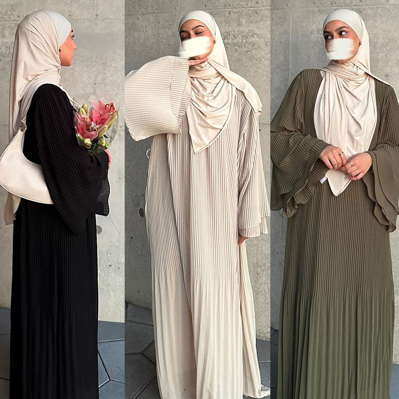 Pleated Chiffon Maxi Dress