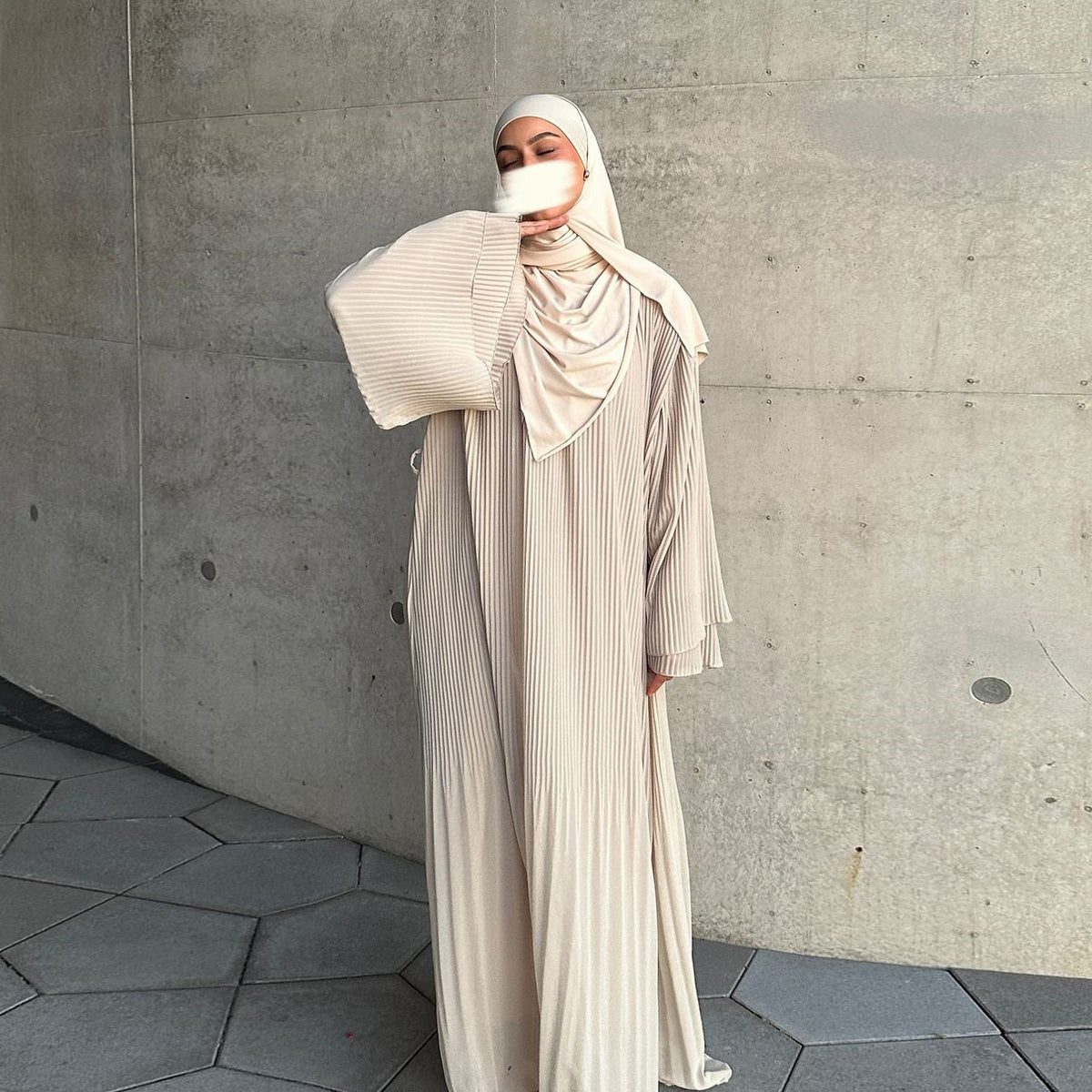 Pleated Chiffon Maxi Dress
