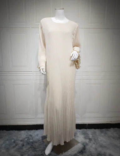 Pleated Chiffon Maxi Dress