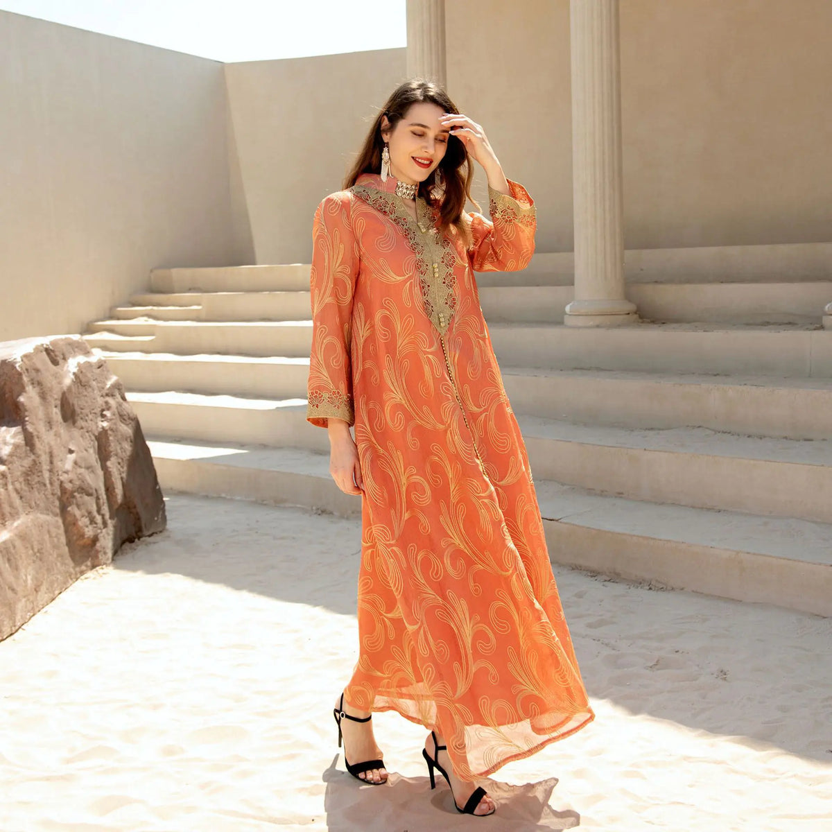 Embroidered Summer Maxi Dress