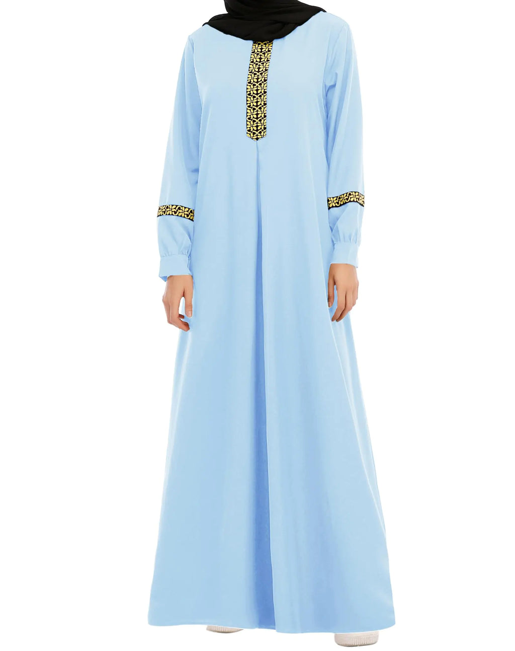 Floral Print Abaya with Pockets & Matching Hijab