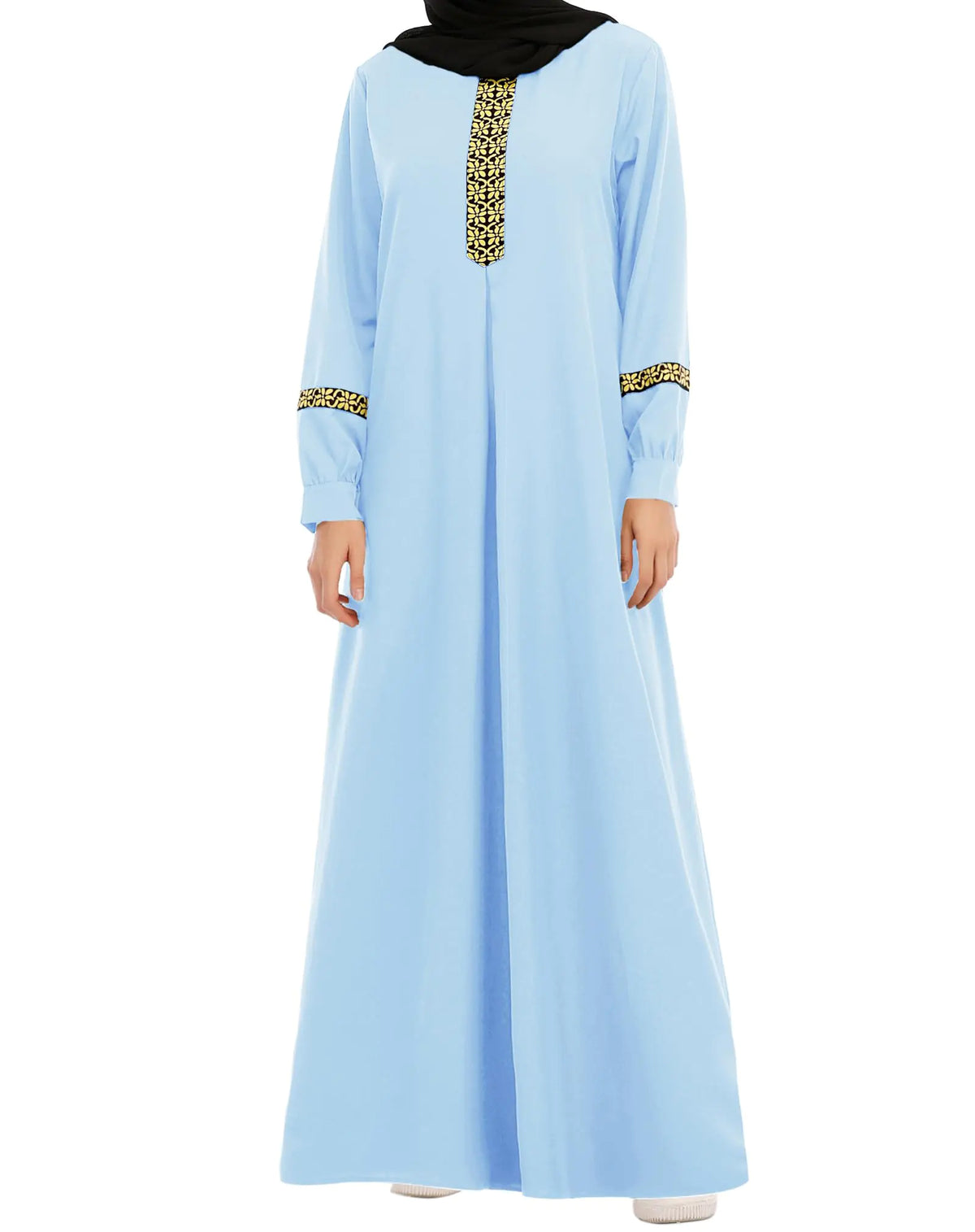 Floral Print Abaya with Pockets & Matching Hijab