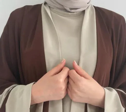 Two-Piece Colour-Block Abaya Set