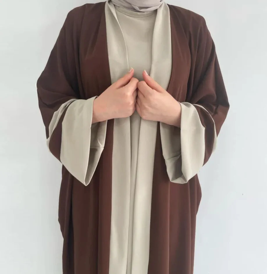 Two-Piece Colour-Block Abaya Set