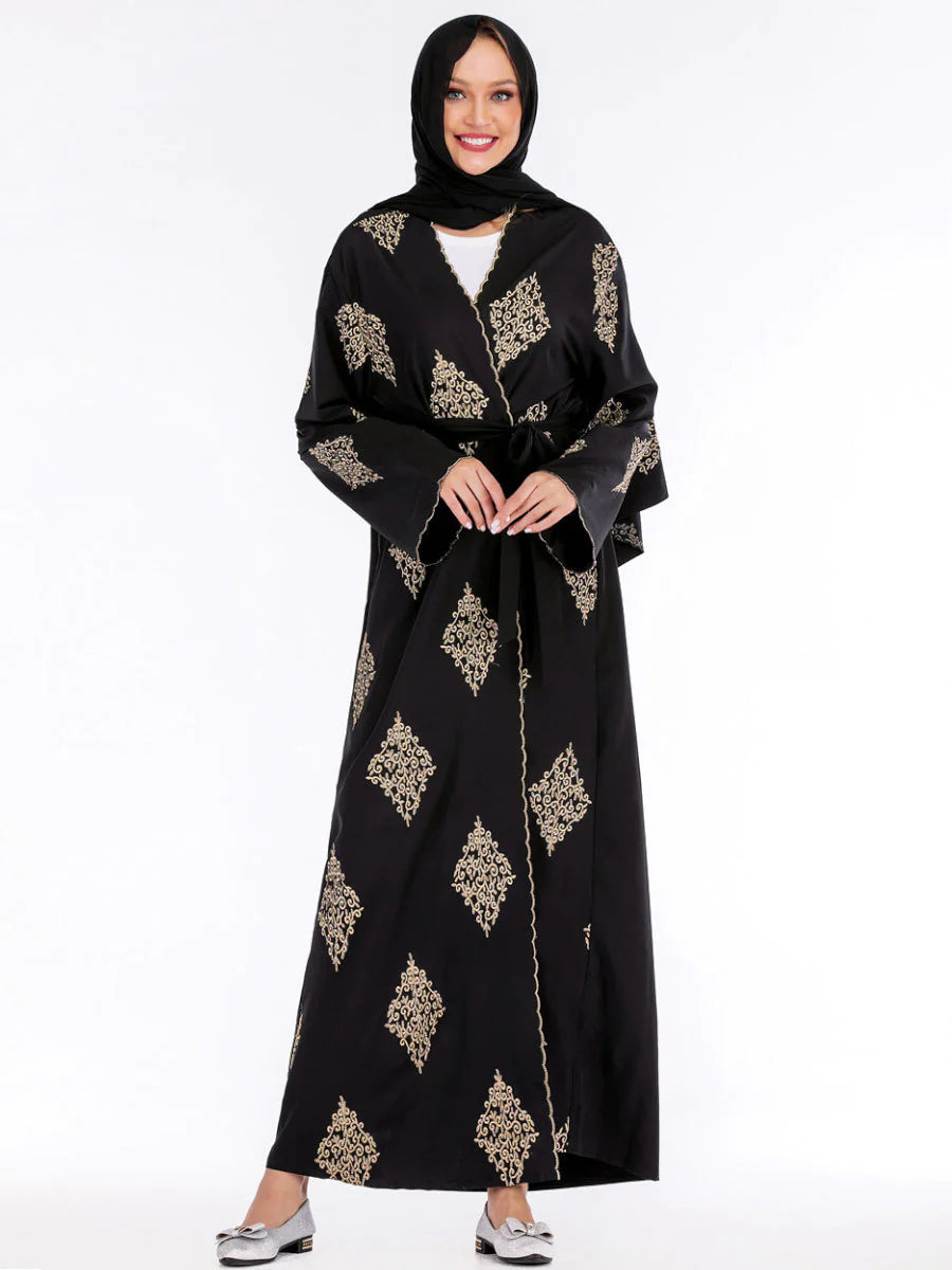 Embroidered Open Abaya
